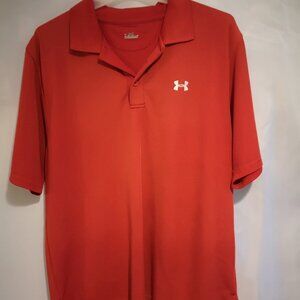 Under Armour Men's Size Large Red Short Sleeve Polo Shirt